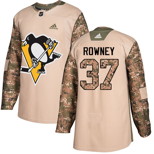 Adidas Penguins #37 Carter Rowney Camo Authentic Veterans Day Stitched NHL Jersey